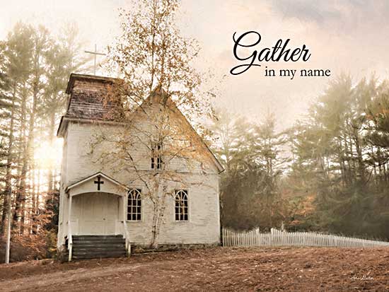 Lori Deiter LD2560 - LD2560 - Gather in My Name - 16x12 Gather in My Name, Church, Photography, Country, Country Church, Autumn, Signs from Penny Lane