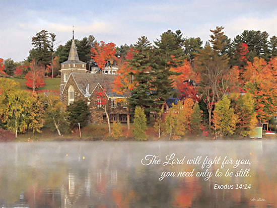 Lori Deiter LD2586 - LD2586 - To be Still II - 18x12 Photography, Landscape, Lake, Church, You Only Need to Be Still, Bible Verse, Exodus, Religion, Typography, Signs, Fall from Penny Lane