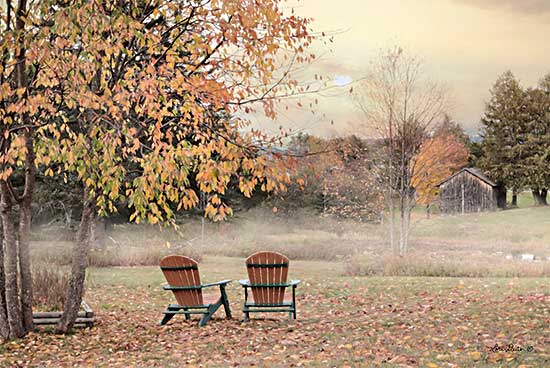 Lori Deiter LD2599 - LD2599 - Adirondack Sunrise - 18x12 Photography, Adirondack Chairs, Fall, Autumn, Parks, Leisure, Trees, Landscape from Penny Lane