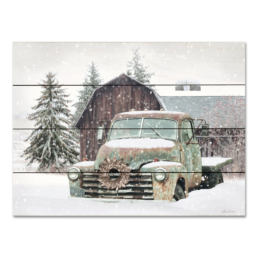 Lori Deiter LD2611PAL - LD2611PAL - Rustic Country Christmas - 16x12 Christmas, Holidays, Transportation, Rustic, Vintage, Truck, Old Truck, Farmhouse/Country, Farm, Barn, Winter, Photography from Penny Lane