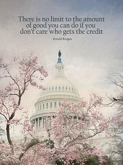 Lori Deiter LD2711 - LD2711 - No Limit - 12x16 Capital Building, Cherry Blossom Trees, Washington DC, Quotes, Ronald Reagan, Who Gets the Credit, Signs, Photography from Penny Lane