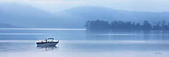 Lori Deiter LD2724 - LD2724 - Raystown Fisherman - 18x6 Lake, Fisherman, Fishing, Boat, Fog, Landscape, Trees, Photography from Penny Lane