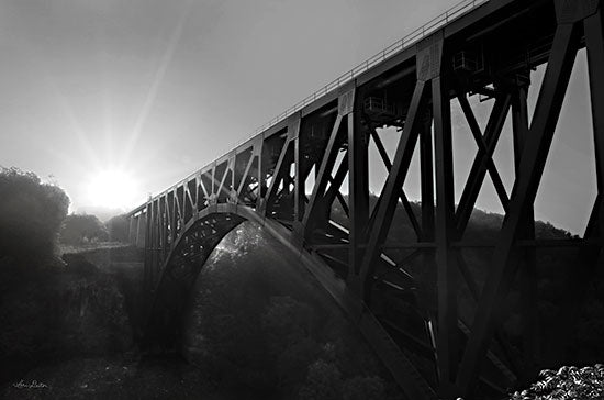 Lori Deiter LD2729 - LD2729 - Letchworth Sunrise - 18x12 Letchworth, New York, Bridge, Photography, Black & White, Sunrise from Penny Lane