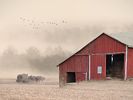 Lori Deiter LD2750 - LD2750 - An Early Start - 16x12 Barn, Farm, Horses, Haybales, Harvest, Photography from Penny Lane