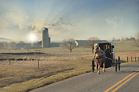 Lori Deiter LD2791 - LD2791 - Country Morning in Bethel - 18x12 Amish, Buggy, Farm, Road, Bethel, Pennsylvania, Religion, Morning from Penny Lane