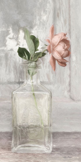 Lori Deiter LD2818 - LD2818 - Cottage Peach Rose - 9x18 Photography, Rose, Peach Rose, Glass Bottle, Still Life, Shabby Chic from Penny Lane