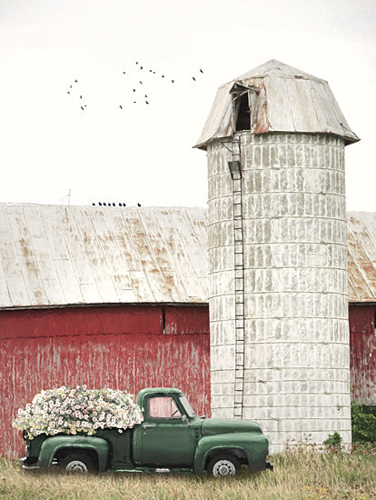 Lori Deiter LD2897 - LD2897 - Parked at the Silo - 12x16 Photography, Barn, Farm, Truck, Flowers, Flower Truck, Silo, Photography from Penny Lane