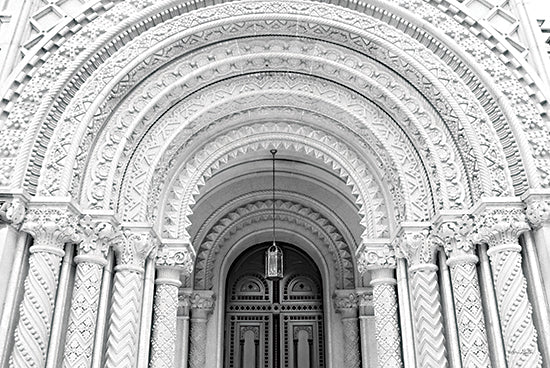 Lori Deiter LD2905 - LD2905 - Masonic Entrance - 16x12 Photography, Masonic Entrance, Front Doors, Black & White, Architecture from Penny Lane