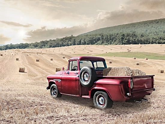 Lori Deiter LD2930 - LD2930 - Collecting Hay - 16x12 Collecting Hay, Haybales, Field, Farm, Truck, Landscape, Photography from Penny Lane