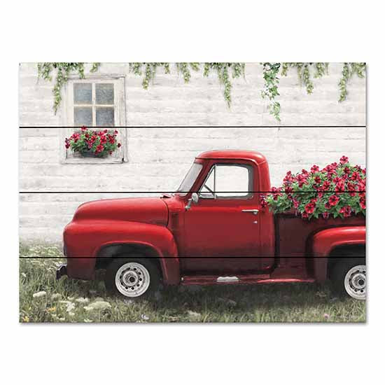 Lori Deiter LD2932PAL - LD2932PAL - Cottage Flower Delivery - 16x12 Photography, Truck, Red Truck, Flowers, Flower Truck from Penny Lane