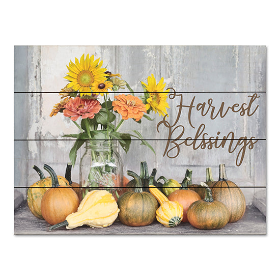 Lori Deiter LD2977PAL - LD2977PAL - Harvest Blessings - 16x12 Harvest Blessings, Still Life, Fall, Autumn, Flowers, Ball Jar, Pumpkins, Gourds, Signs, Photography from Penny Lane