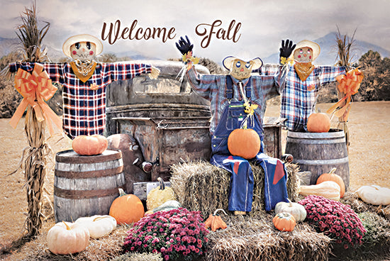 Lori Deiter LD3020 - LD3020 - Welcome Fall - 18x12 Welcome Fall, Fall, Autumn, Still Life, Scarecrows, Pumpkins, Haybales, Gourds, Photography from Penny Lane
