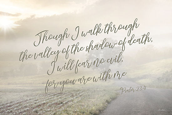 Lori Deiter LD3034 - LD3034 - I Will Fear No Evil - 18x12 I Will Fear no Evil, Bible Verse, Psalms,  Religious, Typography, Signs, Photography, Road, Paths, Landscape, Fall from Penny Lane