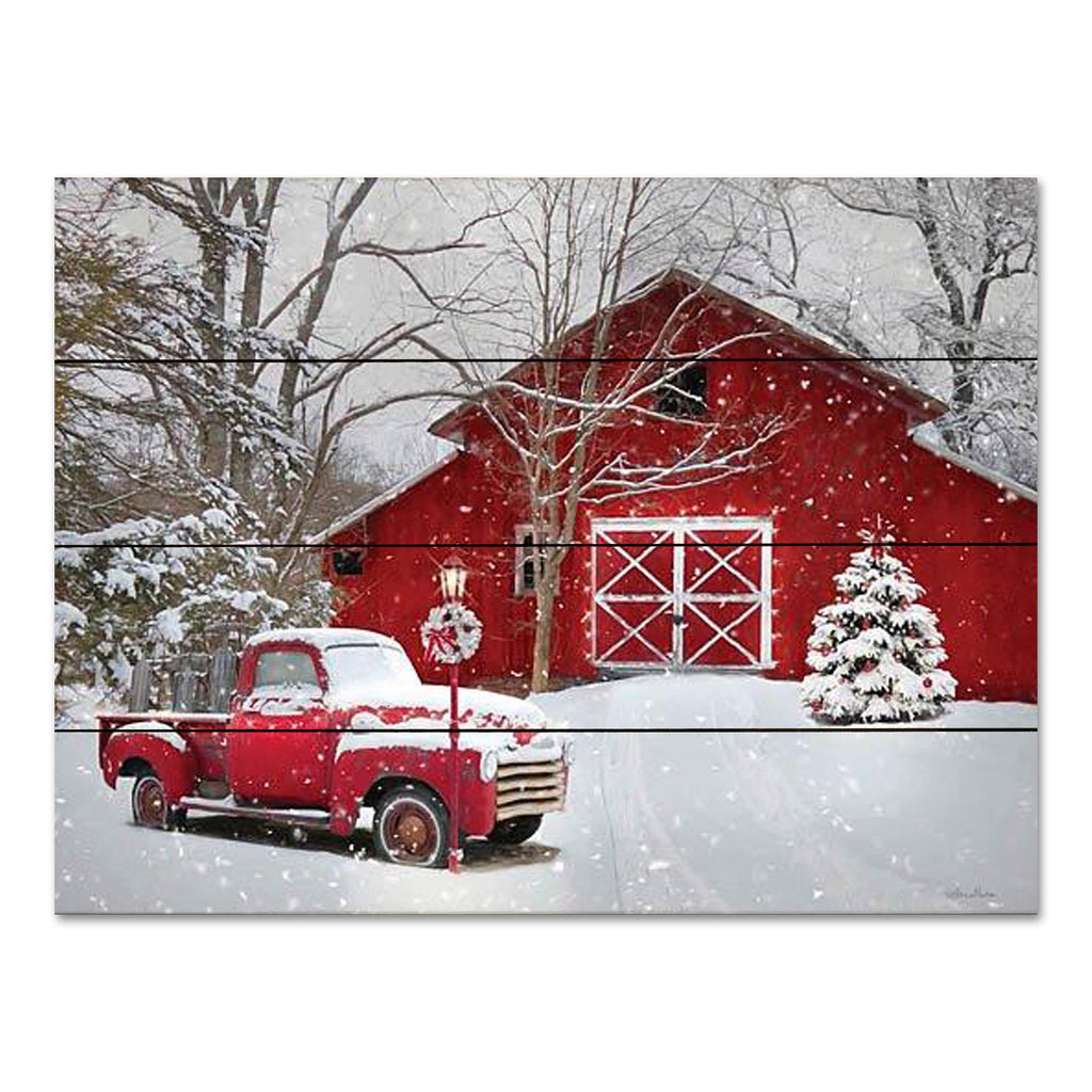 Lori Deiter LD3070PAL - LD3070PAL - Truck Full of Sleds - 16x12 Barn, Red Barn, Truck, Red Truck, Sleds, Sledding, Winter, Snow, Photography from Penny Lane