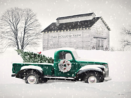 Lori Deiter LD3071 - LD3071 - Christmas at Oak Hollow Farm - 18x12 Christmas, Holidays, Truck, Green Truck, Christmas Tree, Tree Farm, Farm, Photography, Barn, Winter from Penny Lane