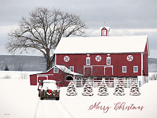 Lori Deiter LD3093 - LD3093 - Country Merry Christmas - 16x12 Christmas, Holidays, Barn, Red Barn, Merry Christmas, Typography, Signs, Truck, Christmas Trees, Photography from Penny Lane