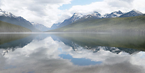 Lori Deiter LD3103 - LD3103 - Daybreak at Bowman Lake - 18x9 Photography, Landscape, Mountains, Clouds, Sky, Reflection, Bowman Lake, Montana, Glacier National Park, Daybreak, Blue, White from Penny Lane