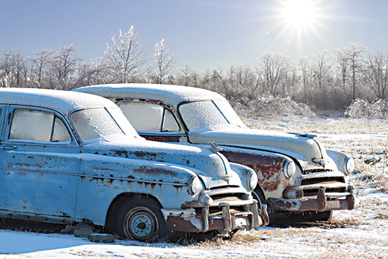 Lori Deiter LD3112 - LD3112 - Just Chillin' - 18x12 Cars, Blue Cars, Rusty Cars, Vintage, Winter, Forest, Woods, Photography, Ice, Trees, Landscape from Penny Lane
