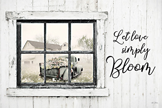 Lori Deiter LD3119 - LD3119 - Let Love Simply Bloom - 18x12 Inspirational, Let Love Simply Bloom, Typography, Signs, Textual Art, Window, Photography, Truck, Flower Truck, Farm, Barn, Farmhouse/Country from Penny Lane