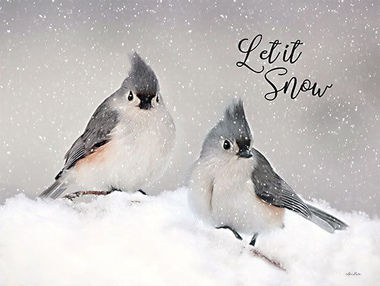 Lori Deiter LD3255 - LD3255 - Let It Snow Titmouse Pair - 16x12 Winter, Birds, Titmouse, Winter, Let It Snow, Typography, Signs, Textual Art, Photography, Snow from Penny Lane