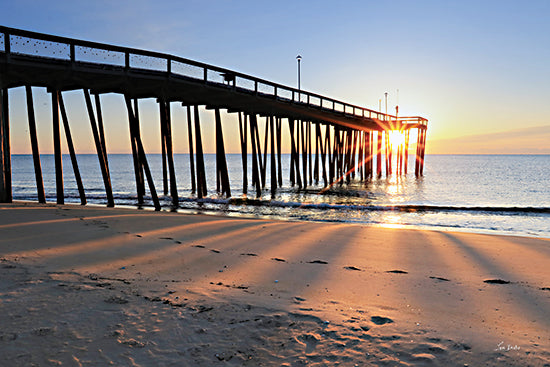 Lori Deiter LD3324 - LD3324 - Sunrise at the Pier   - 18x12 Coastal, Ocean, Pier, Sand, Photography, Beach, Summer, Sun, Sunlight, Landscape from Penny Lane
