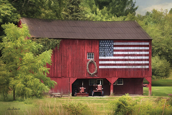 Lori Deiter LD668 - LD668 - Patriotic Farmer - 18x12 Farm, Barn, American Flag, Patriotic, Tractors, Photography from Penny Lane