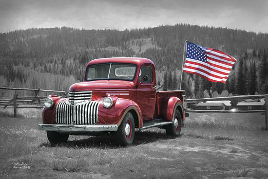 Lori Deiter LD773 - American Made II - Keywords, Truck, Red, Black and White, Patriotic, USA, Flag from Penny Lane Publishing