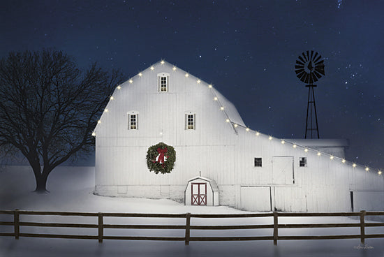 Lori Deiter LD947 - Christmas Starry Night - Barn, Lights, Holiday, Windmill, Snow, Winter from Penny Lane Publishing
