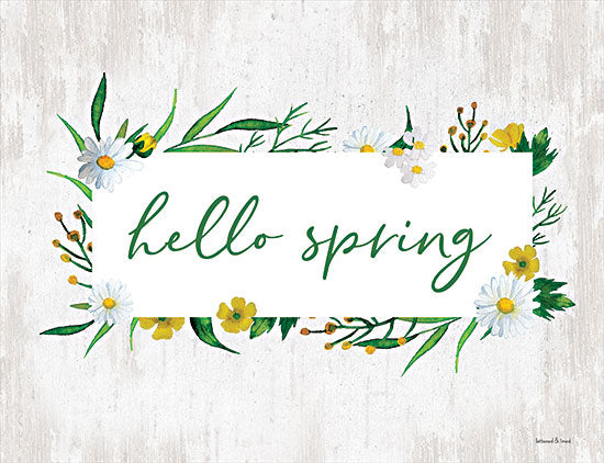 lettered & lined LET104 - LET104 - Hello Spring - 18x12 Hello Spring, Greeting, Flowers, Seasons, Spring, Signs from Penny Lane