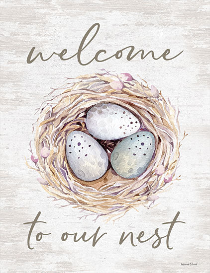 lettered & lined LET105 - LET105 - Welcome to Our Nest - 12x16 Welcome to Our Nest, Nest, Eggs, Welcome, Greeting, Nature, Signs from Penny Lane
