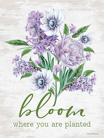 lettered & lined LET111 - LET111 - Bloom Where You Are Planted - 12x16 Bloom Where You are Planted, Flowers, Purple Flowers, Seasons, Spring, Signs from Penny Lane
