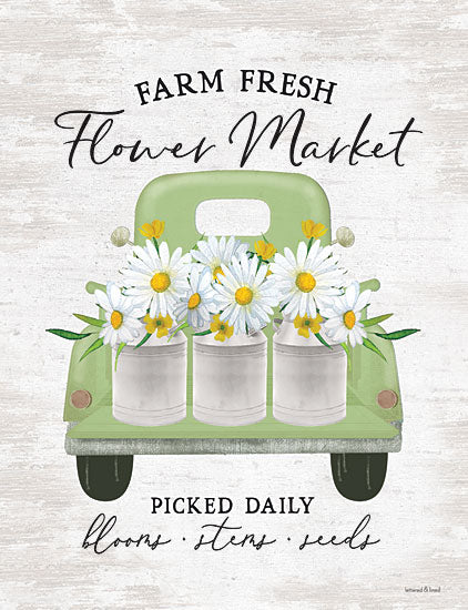 lettered & lined LET114 - LET114 - Flower Market - Daisies - 12x16 Flower Market, Daisies, White Flowers, Farm Fresh, Truck, Signs, Seasons, Spring from Penny Lane