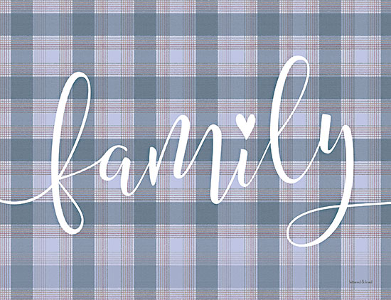 lettered & lined LET118 - LET118 - Family - 16x12 Family, Calligraphy, Plaid, Purple Plaid, Calligraphy, Signs, Triptych from Penny Lane