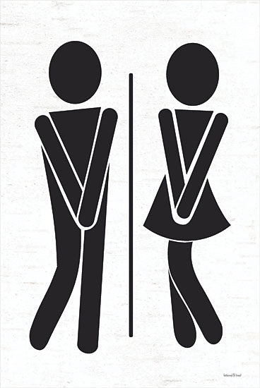 lettered & lined LET147 - LET147 - Unisex Bathroom - 12x16 Unisex Bathroom, Bath, Bathroom, Humorous, Man and Woman Figures, Signs from Penny Lane