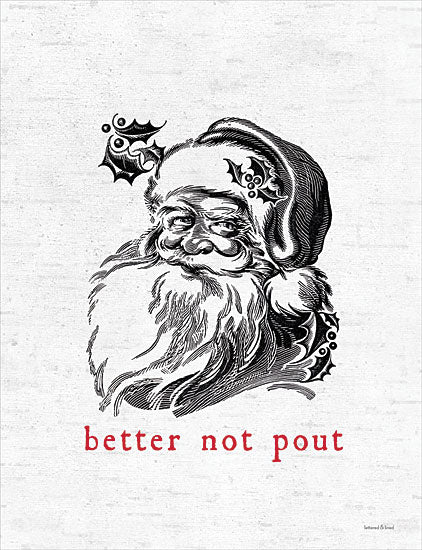 lettered & lined LET161 - LET161 - Better Not Pout Santa - 12x16 Better Not Pout Santa, Santa Claus, Christmas, Holidays, Sketch, Pencil Drawing, Signs from Penny Lane
