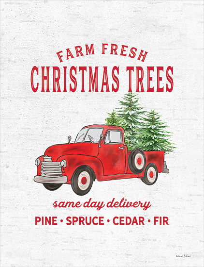 lettered & lined LET166 - LET166 - Christmas Trees Delivery Truck - 12x16 Christmas Trees, Delivery Truck, Red Truck, Christmas, Holidays, Farm Fresh, Trees, Signs from Penny Lane