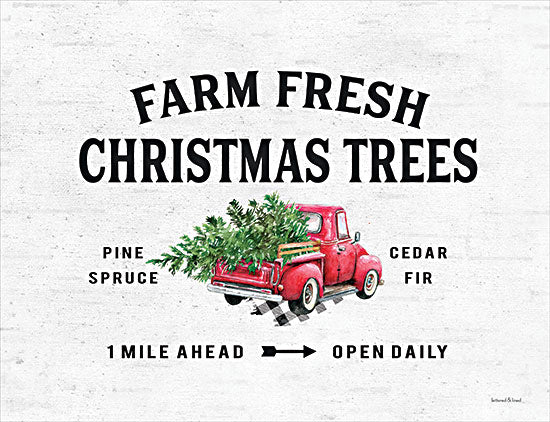 lettered & lined LET169 - LET169 - Farm Fresh Christmas Trees II - 16x12 Farm Fresh Christmas Trees, Christmas, Holidays, Christmas Tree, Rustic, Farm Fresh, Signs, Truck from Penny Lane