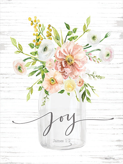 lettered & lined LET241 - LET241 - Joy Floral - 12x16 Joy, Flowers, Spring Flowers, Jar, Country, Bible Verse, James 1:2, Seasons, Signs from Penny Lane