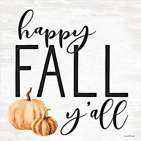 lettered & lined LET255 - LET255 - Happy Fall Y'all - 12x12 Happy Fall, Y'all, Pumpkins, Autumn, Signs from Penny Lane