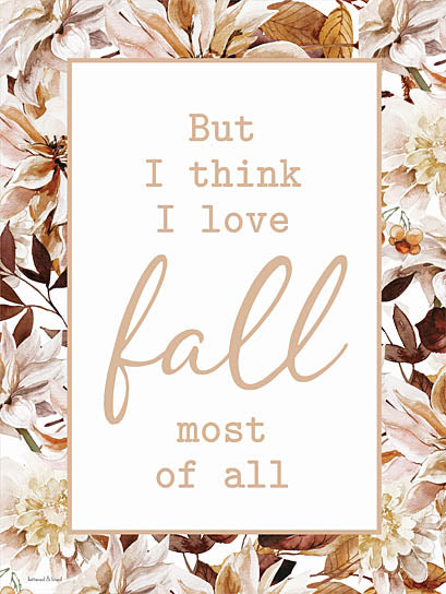 lettered & lined LET257 - LET257 - I Love Fall Most of All - 12x16 I Love Fall Most of All, Autumn, Leaves, Border, Signs from Penny Lane