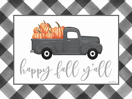 lettered & lined LET259 - LET259 - Happy Fall Y'all - 16x12 Happy Fall, Y'all, Pumpkins, Autumn, Truck, Plaid, Signs from Penny Lane