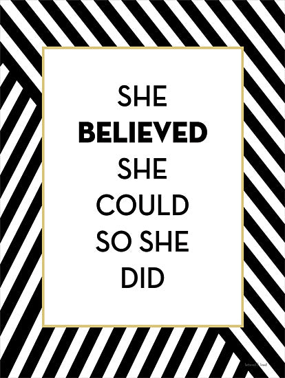 lettered & lined LET277 - LET277 - She Believed - 12x16 she Believed She Could So She Did, RS Grey, Quote, Motivational, Typography, Border, Black & White, Signs from Penny Lane