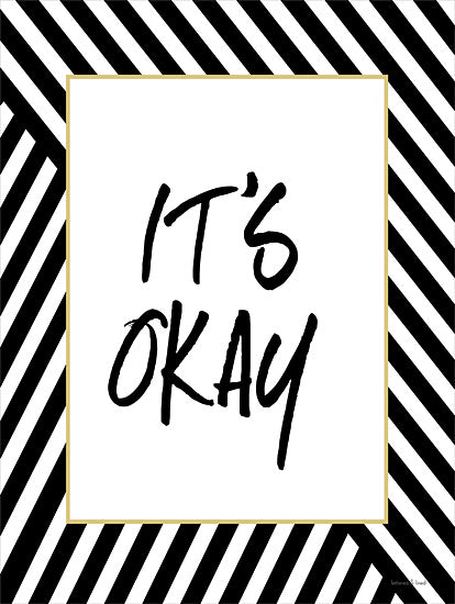 lettered & lined LET280 - LET280 - It's Okay - 12x16 It's Okay, Motivational, Typography, Border, Black & White, Signs from Penny Lane