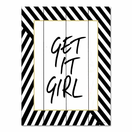 lettered & lined LET285PAL - LET285PAL - Get It Girl - 12x16 Get It Girl, Motivational, Tween, Typography, Border, Black & White, Signs from Penny Lane