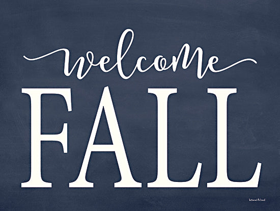 lettered & lined LET403 - LET403 - Welcome Fall - 16x12 Welcome Fall, Blue & White, Fall, Autumn, Welcome, Typography, Signs from Penny Lane