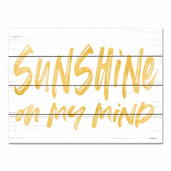 lettered & lined LET420PAL - LET420PAL - Sunshine on My Mind - 16x12 Sunshine on My Mind, Coastal, Beach, Summer, Typography, Signs, Whimsical from Penny Lane