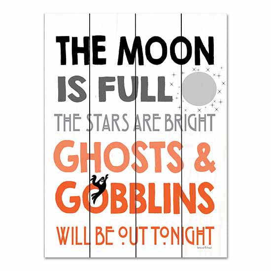lettered & lined LET439PAL - LET439PAL - The Moon is Full I - 12x16 Halloween, Poem, Moon, Ghosts, Goblins, Halloween Icons, Typography, Signs from Penny Lane