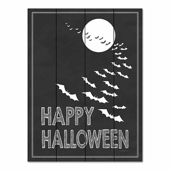 lettered & lined LET443PAL - LET443PAL - Happy Halloween - 12x16 Happy Halloween, Halloween, Bats, Moon, Typography, Signs from Penny Lane