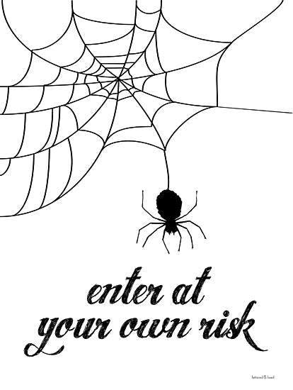 lettered & lined LET451 - LET451 - Enter At Your Own Risk - 12x16 Enter At Your Own Risk, Spider, Spider's Web, Halloween, Typography, Signs from Penny Lane