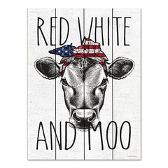 LET463PAL - Red, White and Moo - 12x16